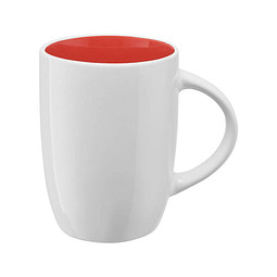 Keramikbecher Elektra, 250 ml, weiß-rot
